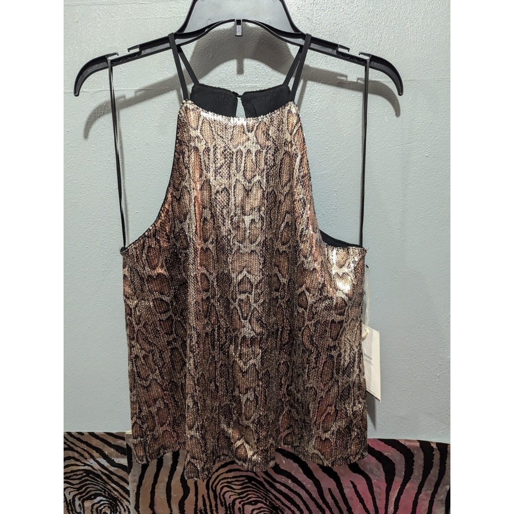Blashe juniors M sequin snake‎ animal print tank shirt top NWT